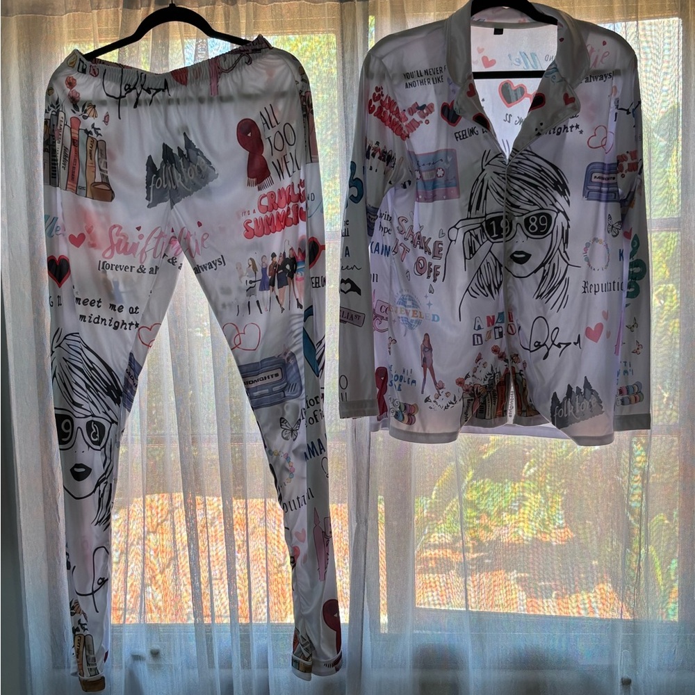 Taylor Swift Eras Tour Graphic Print Pajama Set